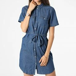 Sortie 😉 Robe Jean Manches Courtes Femme Bella Bleu Denim de Only ⭐