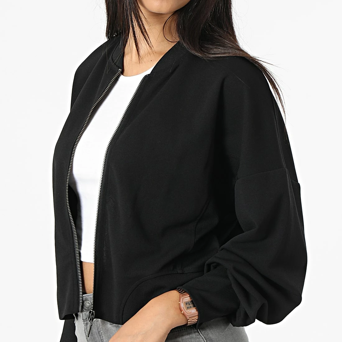 Nouveau 🌟 Veste Zippée Crop Femme Anja Noir de Only 🎉 1 Nouveau 🌟 Veste Zippée Crop Femme Anja Noir de Only 🎉