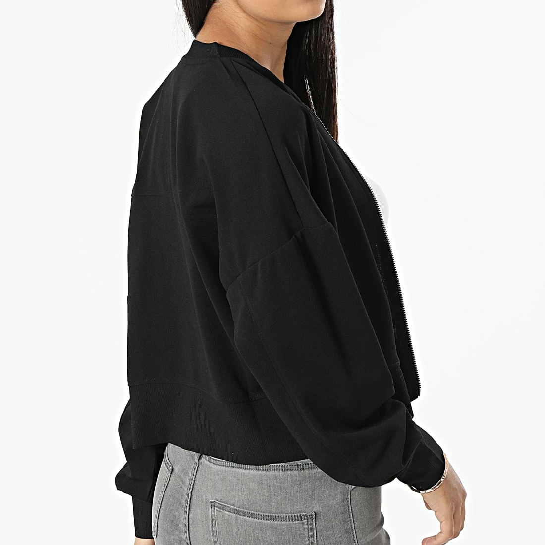 Nouveau 🌟 Veste Zippée Crop Femme Anja Noir de Only 🎉 4 Nouveau 🌟 Veste Zippée Crop Femme Anja Noir de Only 🎉 – Image 4