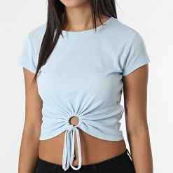 Acheter 👏 Tee 👕 Shirt Femme Crop Susan Bleu Ciel de Only ✔️ -Promos Only Boutique only 322650 15271218 CASHMERE BLUE 20220621T140105 03