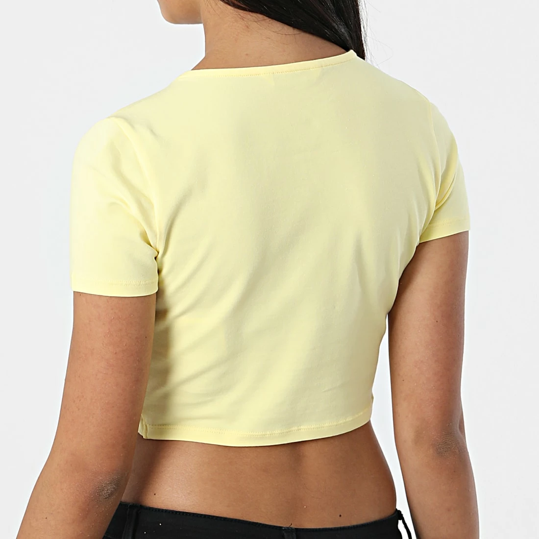 Le moins cher 🧨 Top Femme Crop Live Love Jaune de Only 👍 4 Le moins cher 🧨 Top Femme Crop Live Love Jaune de Only 👍 – Image 4