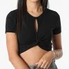Budget 😍 Top Femme Crop Live Love Noir de Only 🎁
