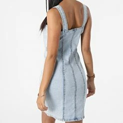 Remise 🔥 Robe Jean Femme Atlas Bleu Wash de Only 🧨 -Promos Only Boutique only 323206 15254442 LIGHT BLUE DENIM 20220621T135055 04