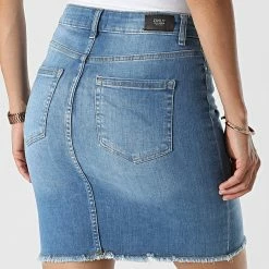 Promo 🛒 Jupe Femme Blush Bleu Wash de Only 🔥 -Promos Only Boutique only 323476 15223049 LIGHT BLUE DENIM 20220624T135924 04