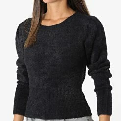 De gros 🌟 Pull Femme Crop Ella Noir de Only 🌟