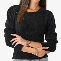 De gros 🌟 Pull Femme Crop Ella Noir de Only 🌟 -Promos Only Boutique only 326485 15260678 BLACK 20220719T141741 03