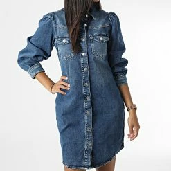 Meilleure affaire 😉 Robe Jean Femme Allie Bleu Denim de Only 👍 -Promos Only Boutique only 326494 15248496 MEIUM BLUE DENIM 20220713T153026 03
