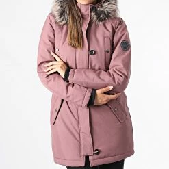 Coupon 👏 Parka Capuche Fourrure Femme Iris Lavande de Only ❤️