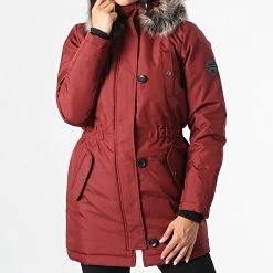 Tout neuf ⭐ Parka Capuche Fourrure Femme Iris Bordeaux de Only 👍