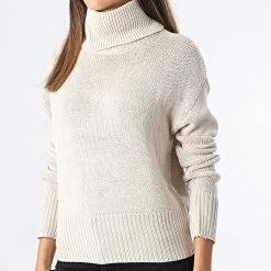 Tout neuf 🧨 Pull Col Roulé Nicoya Femme Beige de Only 🛒 -Promos Only Boutique only 327623 15243909 PUMICE STONE 20220720T152524 03