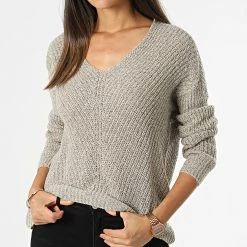 Meilleur prix 😍 Pull Femme Lenette Beige de Only 👍