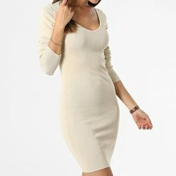 Promo 🛒 Robe Femme Cirkeline Beige de Only 🥰