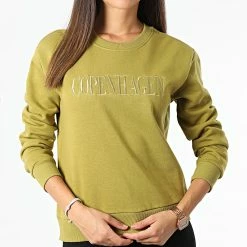 Nouveau 👏 Sweat Crewneck Femme Copenhagen Vert Kaki de Only 😀