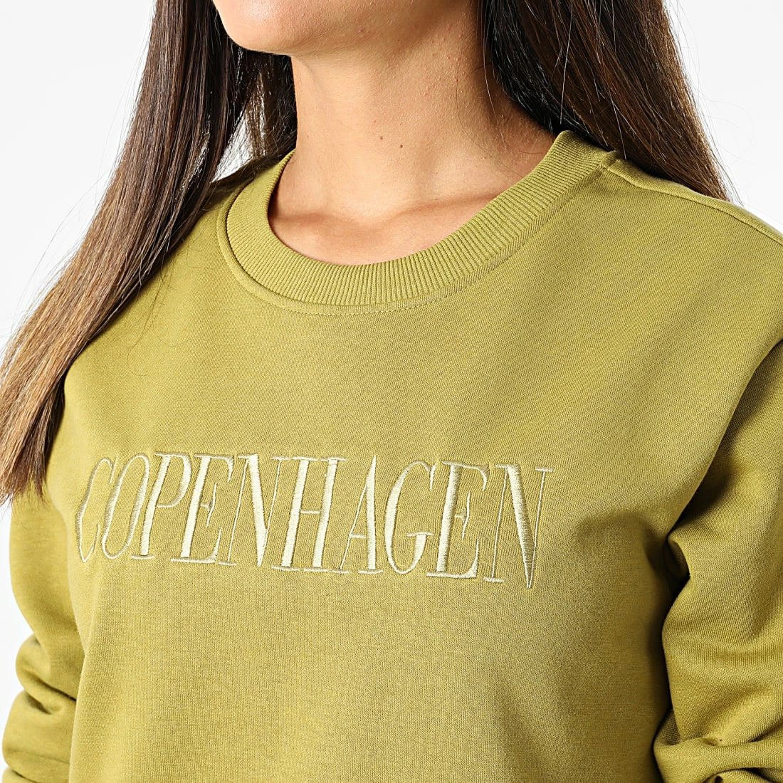 Nouveau 👏 Sweat Crewneck Femme Copenhagen Vert Kaki de Only 😀 2 Nouveau 👏 Sweat Crewneck Femme Copenhagen Vert Kaki de Only 😀 – Image 2