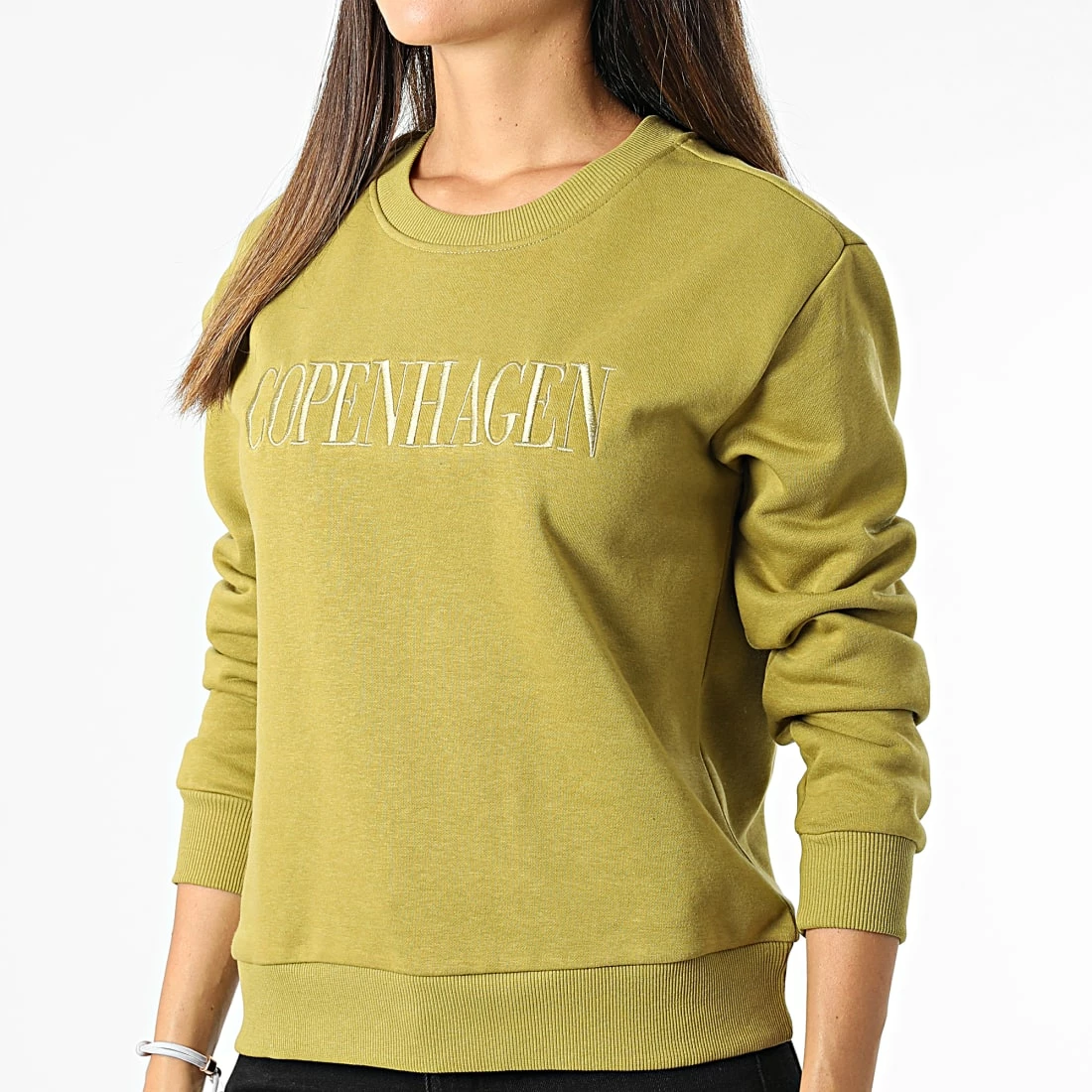 Nouveau 👏 Sweat Crewneck Femme Copenhagen Vert Kaki de Only 😀 3 Nouveau 👏 Sweat Crewneck Femme Copenhagen Vert Kaki de Only 😀 – Image 3