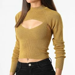 Le moins cher 🌟 Ensemble Pull Femme Sibba Jaune Moutarde de Only 👍 -Promos Only Boutique only 331560 15265089 DRIED TOBACCO 20220823T142126 03