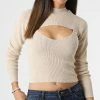 Vente flash 🥰 Ensemble Pull Femme Sibba Beige de Only ✔️