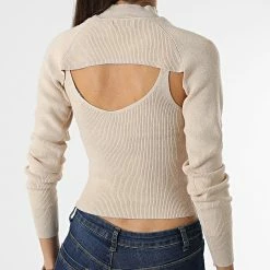 Vente flash 🥰 Ensemble Pull Femme Sibba Beige de Only ✔️ -Promos Only Boutique only 331561 15265089 BEIGE 20221007T164217 04