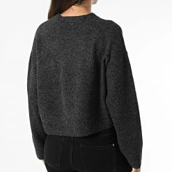 Acheter 🤩 Pull Femme Crop Doffy Gris Anthracite Chiné de Only 🤩 -Promos Only Boutique only 333644 10268013 BLACK W MEL 20220823T142455 04