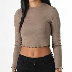 Bon marché ✔️ Tee 👚 Shirt Manches Longues Crop Femme Kitty Marron de Only ⭐ 6 Bon marché ✔️ Tee 👚 Shirt Manches Longues Crop Femme Kitty Marron de Only ⭐ -Promos Only Boutique only 333656 15210610 CARIBOU 20220906T144816 03