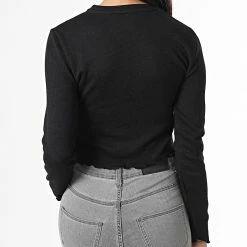 Acheter ⌛ Tee 👚 Shirt Manches Longues Crop Femme Kitty Noir de Only 🔔 -Promos Only Boutique only 333657 15210610 BLACK 20220905T155155 04