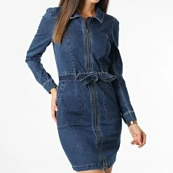 Le moins cher ✔️ Robe Jean Femme New Chigo 15250084 Bleu Denim de Only 🔥