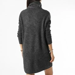 Meilleur prix 🛒 Robe Pull Col Roulé Femme Jana Gris Anthracite de Only 👍 -Promos Only Boutique only 333696 15140166 DARK GREY W MEL 20220823T144758 04