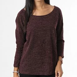 Budget 🧨 Pull Femme Alba Bordeaux de Only ✔️
