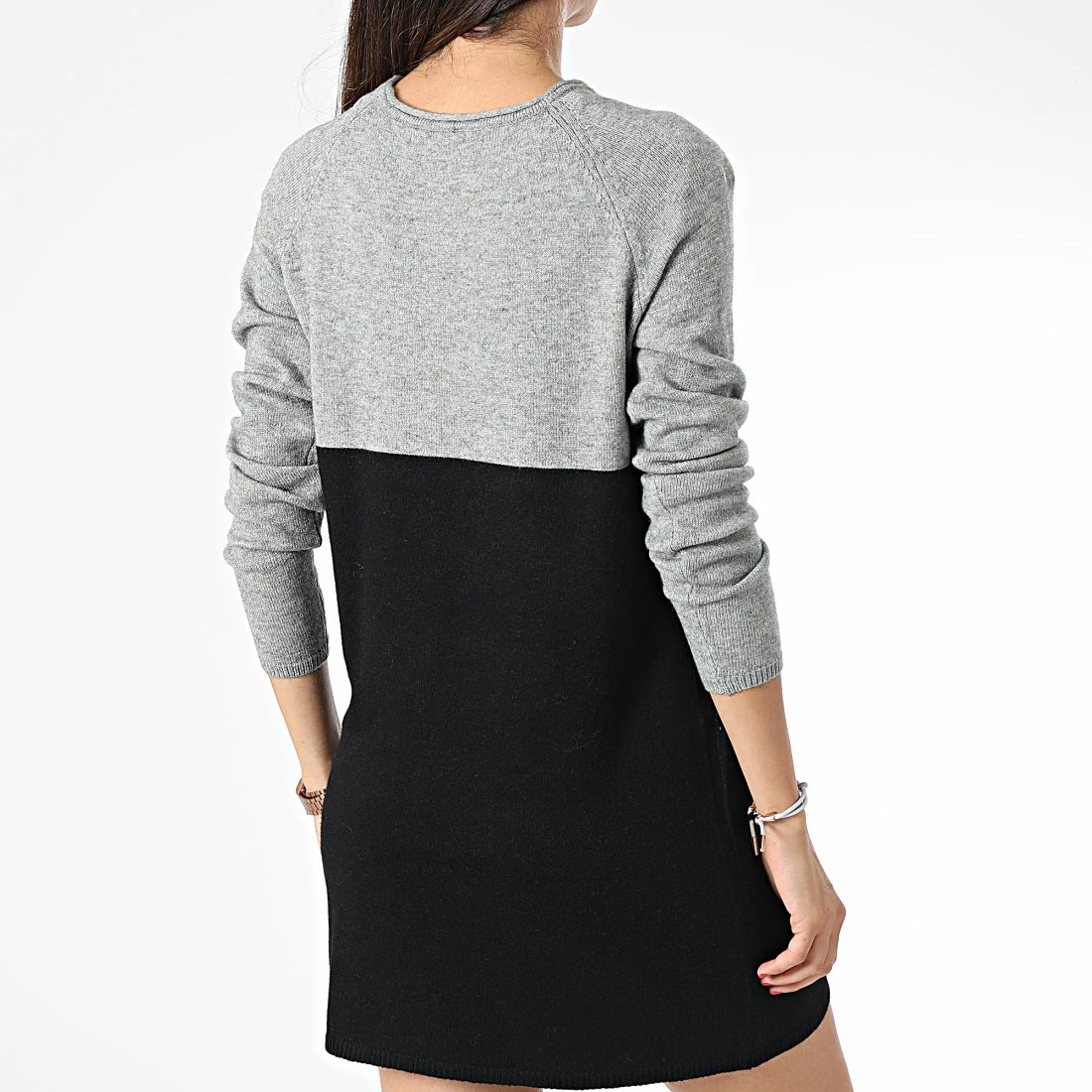 Promo 🎉 Robe Pull Femme Lillo Noir Gris Chiné de Only 👏 4 Promo 🎉 Robe Pull Femme Lillo Noir Gris Chiné de Only 👏 – Image 4