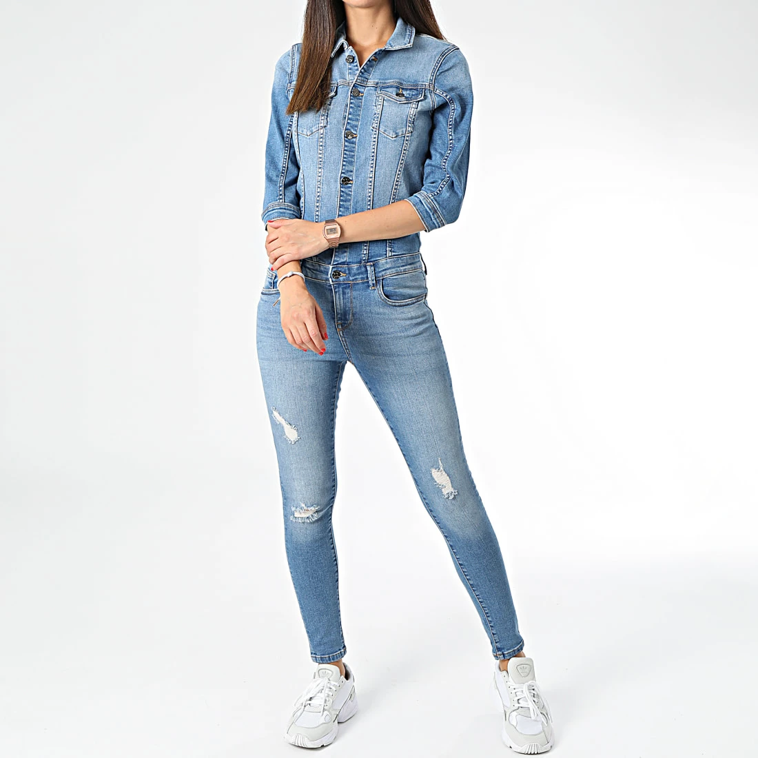 Nouveau 👏 Combinaison Jean Femme Julia Bleu Wash de Only ⭐ 3 Nouveau 👏 Combinaison Jean Femme Julia Bleu Wash de Only ⭐ – Image 3