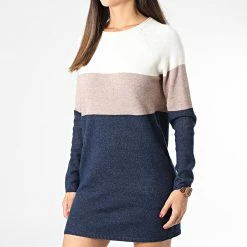 Budget ⭐ Robe Pull Femme Lillo Beige Bleu Marine de Only 😉 -Promos Only Boutique only 334448 15144171 WHITE CAP GRAY W MEL 20220913T153346 03