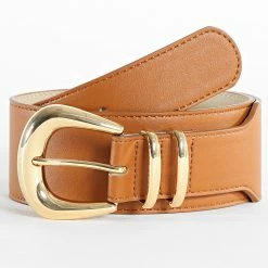 Bon marché 🧨 Ceinture Femme Joy Marron Doré de Only ✔️