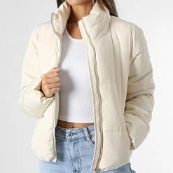 Tout neuf 🌟 Doudoune Femme New Erica Beige de Only ✔️ -Promos Only Boutique only 335341 15213591 WHITECAP GRAY SILVER ZIP 20220920T160234 03