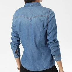 Bon marché 💯 Chemise Manches Longues Jean Femme Rock It Bleu Denim de Only ⭐ -Promos Only Boutique only 335364 15236387 MEDIUM BLUE DENIM 20220928T154254 04