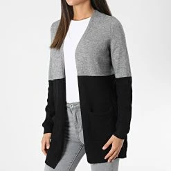 Coupon 😀 Cardigan Femme Queen Noir de Only 🛒 -Promos Only Boutique only 335367 15158746 MED GREY MEL W BLK 20220928T154445 03