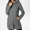 Promo ⌛ Manteau Capuche Femme Sedona Gris Chiné de Only 🔥