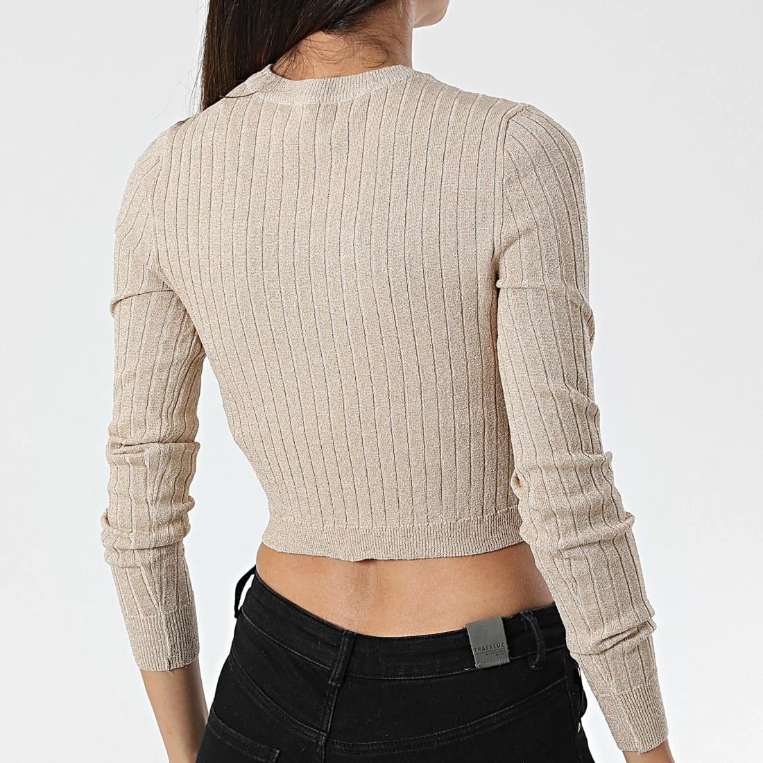Coupon ✔️ Pull Femme Crop Luxe Beige de Only 👍 4 Coupon ✔️ Pull Femme Crop Luxe Beige de Only 👍 – Image 4