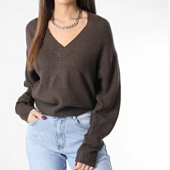 Promo ⭐ Pull Crop Femme Moss Marron de Only 😀 -Promos Only Boutique only 336224 15271286 CHOCOLATE BROWN 20221020T160840 03