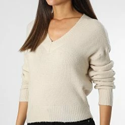 Coupon ⭐ Pull Crop Femme Moss Beige de Only 😉