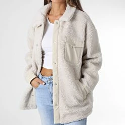 Meilleur prix 👏 Veste Polaire Femme Tanja Beige de Only 🤩