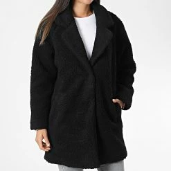 Sortie 🎁 Manteau Mouton Sherpa Femme Aurelia Noir de Only 👏