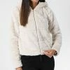 Acheter 🎁 Veste Zippée Capuche Fourrure Femme Crhis Beige de Only 😀