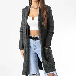 Remise ⭐ Cardigan Femme Jade Gris Anthracite Chiné de Only 🌟 -Promos Only Boutique only 337195 15179815 DARK GREY MELANGE 20221010T123437 03