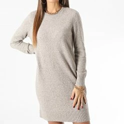 Coupon 🧨 Robe Pull Femme Doffy Beige Chiné de Only 🔔