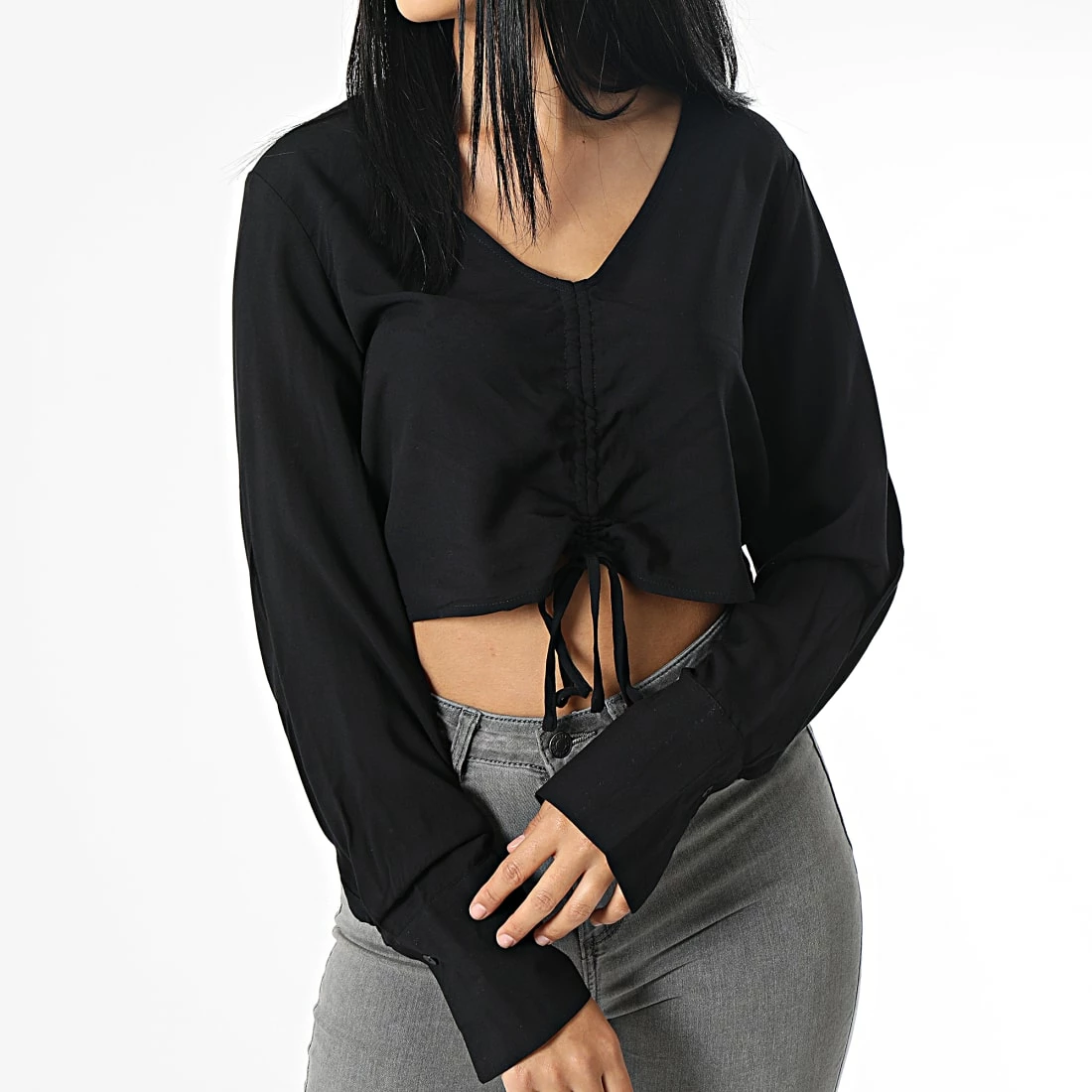 Vente flash 🛒 Top Crop Femme Col V Nova Life 15273057 Noir de Only ❤️ 1 Vente flash 🛒 Top Crop Femme Col V Nova Life 15273057 Noir de Only ❤️