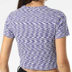 Grosses soldes 😉 Tee 👕 Shirt Crop Femme Lamia 15273682 Bleu Chiné Blanc de Only 💯 -Promos Only Boutique only 338220 15273682 DEEP BLUE 20221013T154652 04