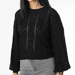 Le moins cher 😉 Pull Femme Bella 15265209 Noir de Only ⌛ -Promos Only Boutique only 338274 15265209 BLACK 20221103T112817 03