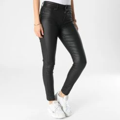 Grosses soldes 👍 Pantalon Enduit Skinny Femme Wauw 15271919 Noir de Only 💯 -Promos Only Boutique only 339382 15271919 BLACK 20221110T143354 03