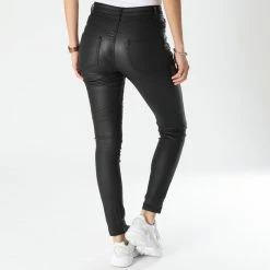 Grosses soldes 👍 Pantalon Enduit Skinny Femme Wauw 15271919 Noir de Only 💯 -Promos Only Boutique only 339382 15271919 BLACK 20221110T143355 04