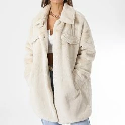 Le moins cher 🎁 Manteau Femme Fourrure Vida Shacket Beige de Only ⭐ -Promos Only Boutique only 339419 15260048 PUMICE STONE 20221010T123052 03